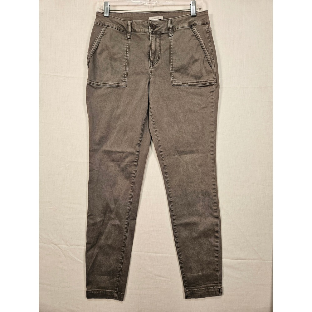 Maurices Womens Skinny Utility Pants Gray Mid Rise Stretch Size MR 3602